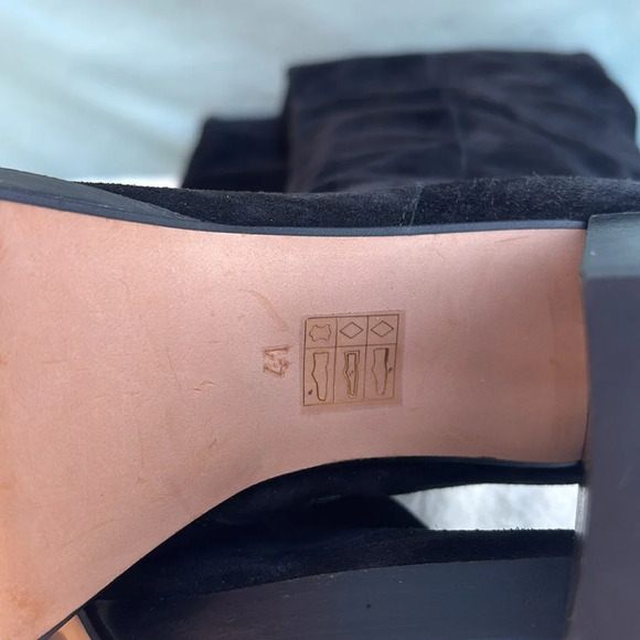 EUC FREE PEOPLE Echo Platform Over The Knee Boot Black Suede EU 41 Leather - Picture 5 of 9